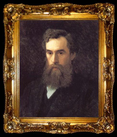framed  Ivan Nikolaevich Kramskoy Portrait of Pavel Tretyakov, ta009-2
